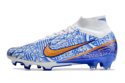 Nike Air Zoom Mercurial Superfly 9 Elite FG High-Tops Football Boots - White/Blue/Red