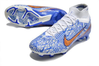 Nike Air Zoom Mercurial Superfly 9 Elite FG High-Tops Football Boots - White/Blue/Red