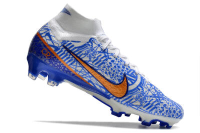 Nike Air Zoom Mercurial Superfly 9 Elite FG High-Tops Football Boots - White/Blue/Red