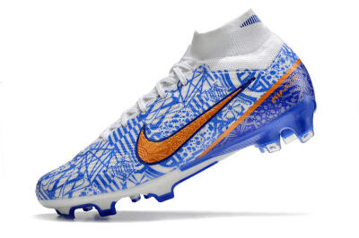 Nike Air Zoom Mercurial Superfly 9 Elite FG High-Tops Football Boots - White/Blue/Red