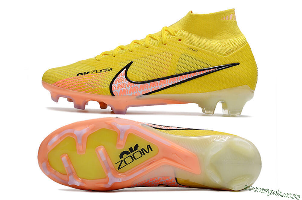 Nike Air Zoom Mercurial Superfly 9 Elite FG High-Tops Football Boots - Yellow/Pink 0