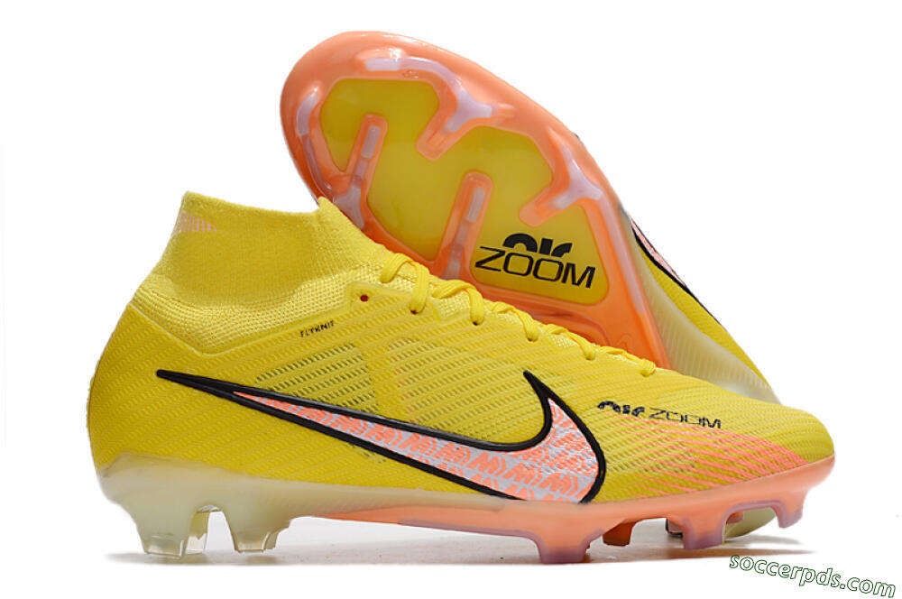 Nike Air Zoom Mercurial Superfly 9 Elite FG High-Tops Football Boots - Yellow/Pink 1