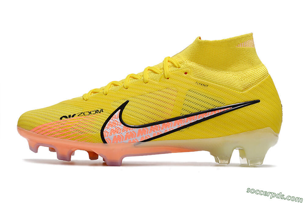 Nike Air Zoom Mercurial Superfly 9 Elite FG High-Tops Football Boots - Yellow/Pink 2