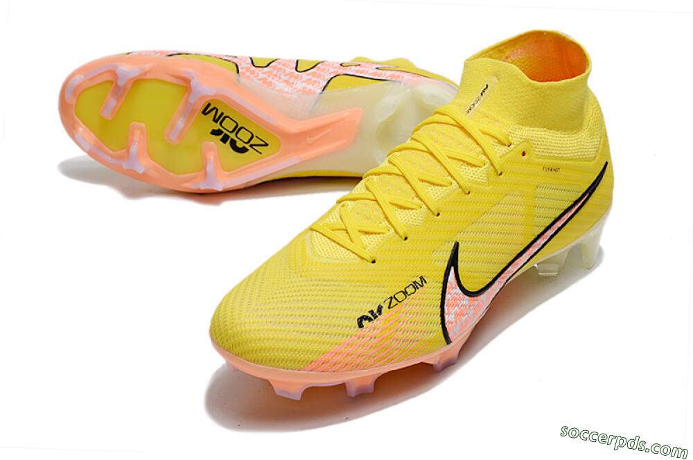 Nike Air Zoom Mercurial Superfly 9 Elite FG High-Tops Football Boots - Yellow/Pink 3