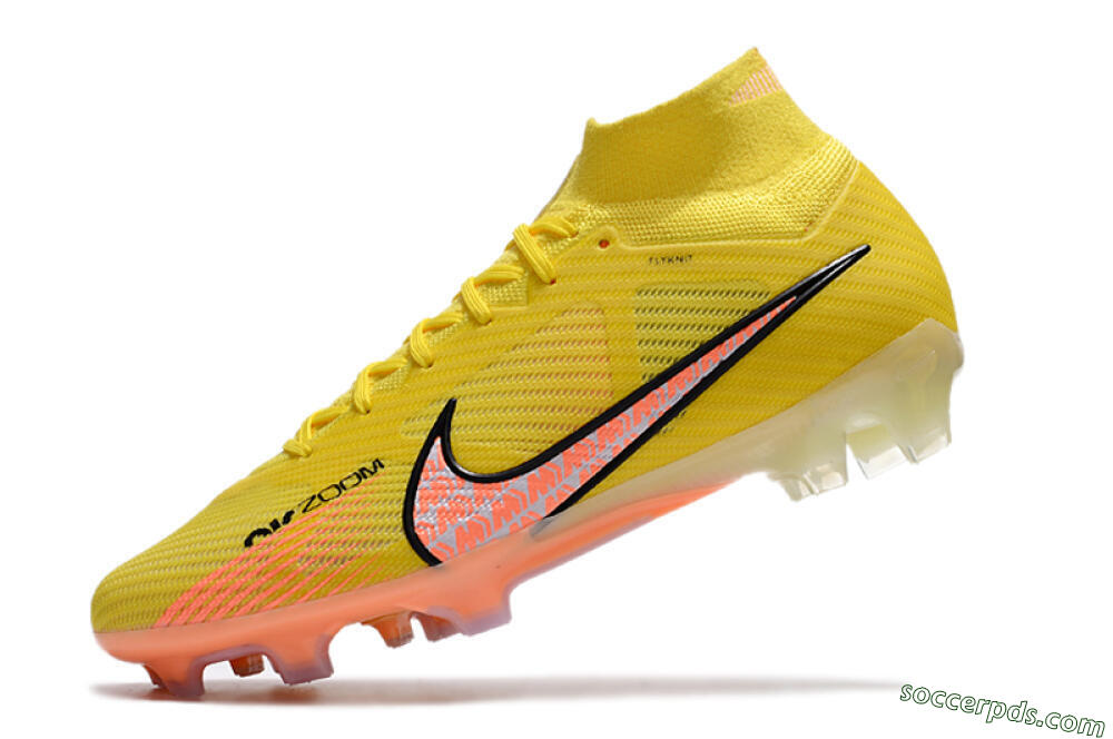 Nike Air Zoom Mercurial Superfly 9 Elite FG High-Tops Football Boots - Yellow/Pink 5