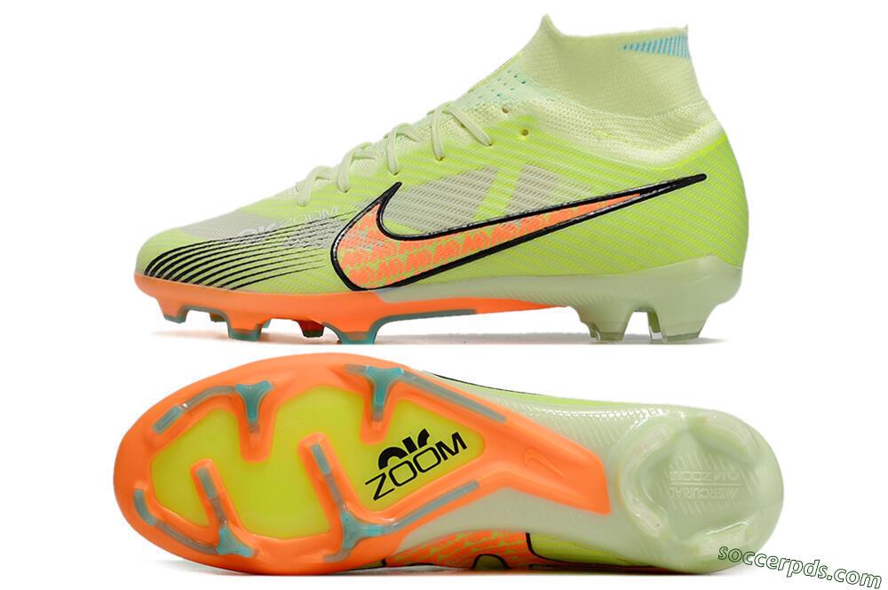 Nike Air Zoom Mercurial Superfly 9 Elite FG High-Tops Football Boots - Green/Orange 0
