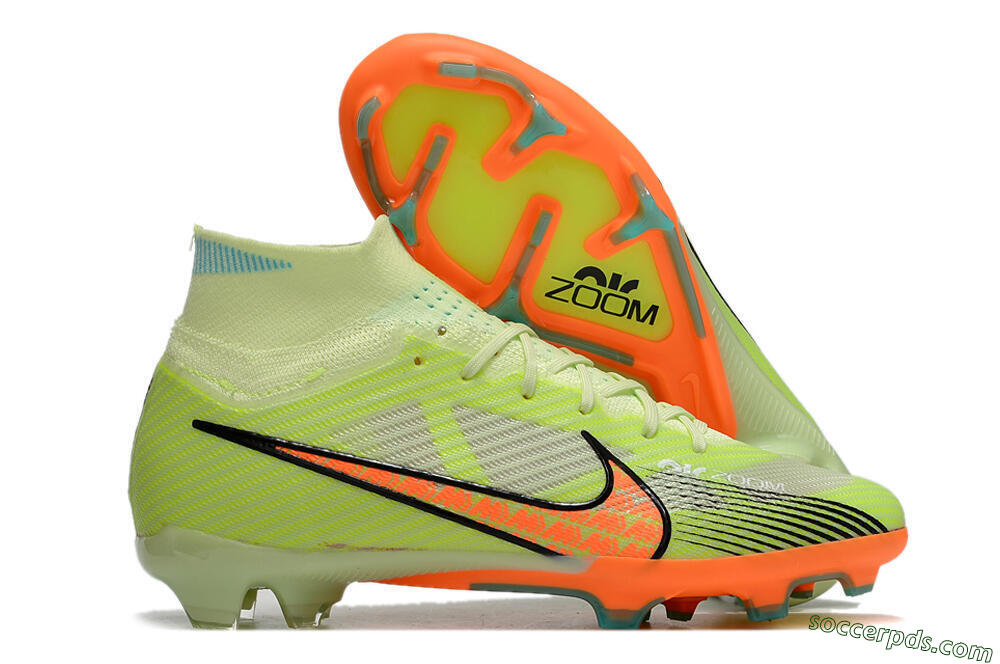 Nike Air Zoom Mercurial Superfly 9 Elite FG High-Tops Football Boots - Green/Orange 1