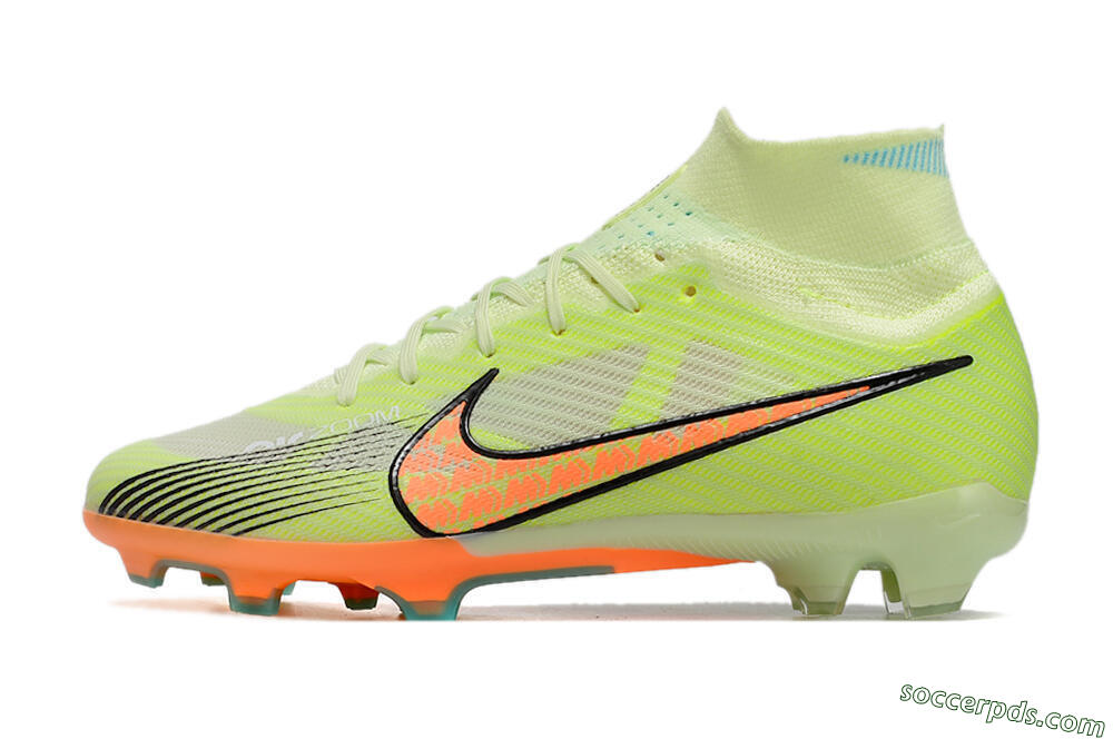 Nike Air Zoom Mercurial Superfly 9 Elite FG High-Tops Football Boots - Green/Orange 2
