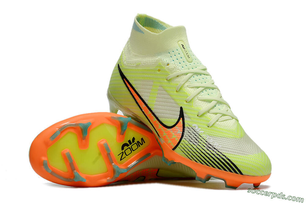 Nike Air Zoom Mercurial Superfly 9 Elite FG High-Tops Football Boots - Green/Orange 3