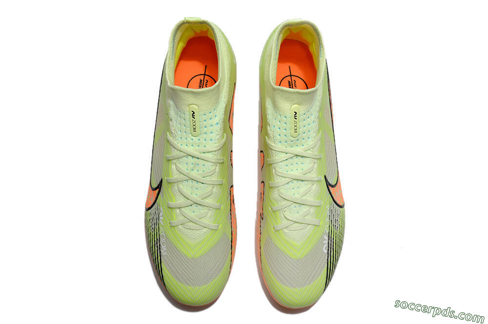 Nike Air Zoom Mercurial Superfly 9 Elite FG High-Tops Football Boots - Green/Orange 4