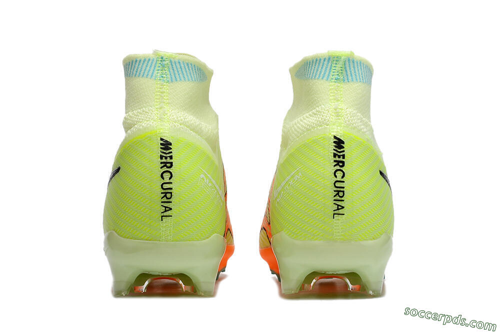 Nike Air Zoom Mercurial Superfly 9 Elite FG High-Tops Football Boots - Green/Orange 5
