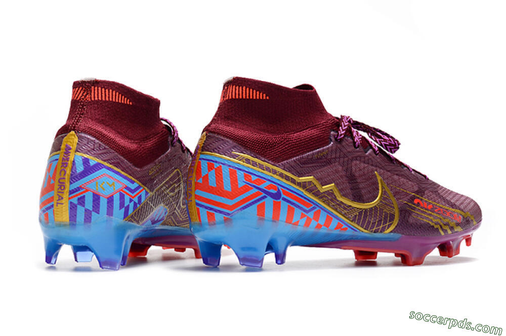 Nike Air Zoom Mercurial Superfly 9 Elite FG High-Tops Football Boots - Purple/Blue/Gold 6