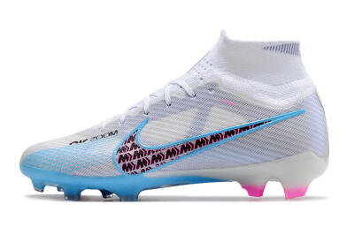 Nike Air Zoom Mercurial Superfly 9 Elite FG High-Tops Football Boots - White/Blue/Pink