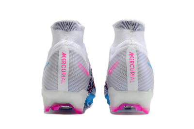 Nike Air Zoom Mercurial Superfly 9 Elite FG High-Tops Football Boots - White/Blue/Pink