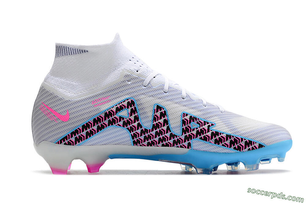 Nike Air Zoom Mercurial Superfly 9 Elite FG High-Tops Football Boots - White/Blue/Pink 7