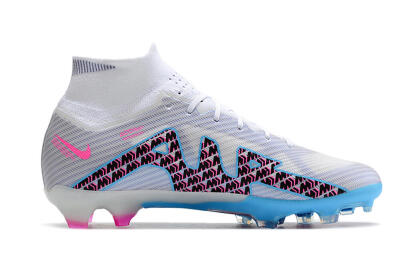 Nike Air Zoom Mercurial Superfly 9 Elite FG High-Tops Football Boots - White/Blue/Pink