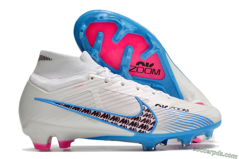Nike Air Zoom Mercurial Superfly 9 Elite FG High-Tops Football Boots - Grey/Blue/Red 1