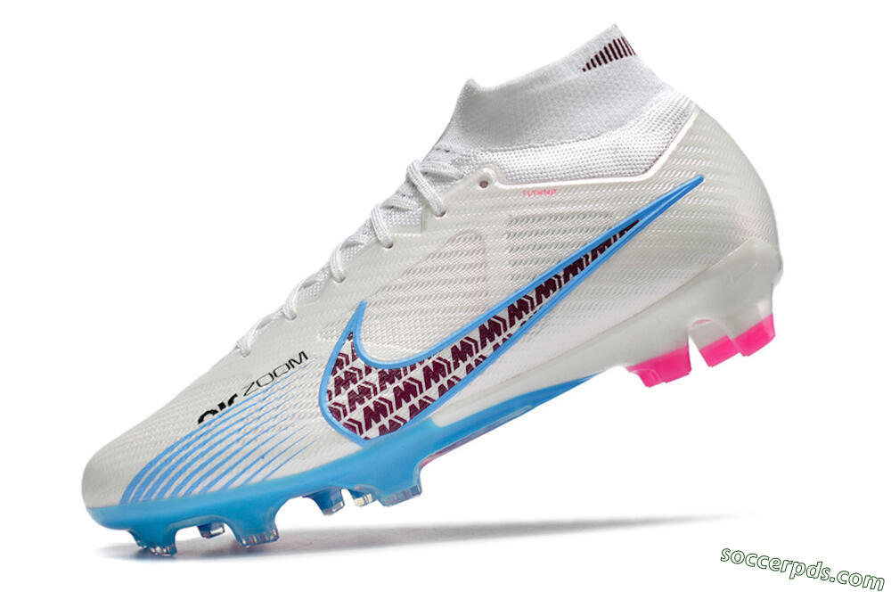 Nike Air Zoom Mercurial Superfly 9 Elite FG High-Tops Football Boots - Grey/Blue/Red 5