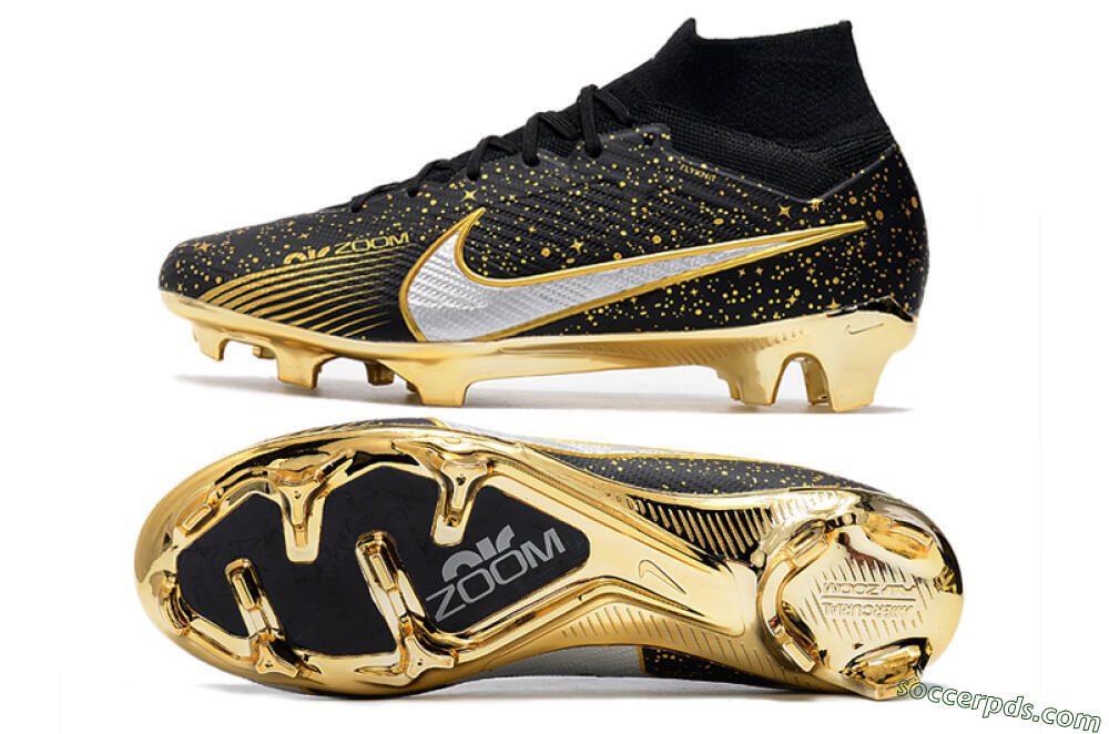 Nike Air Zoom Mercurial Superfly 9 Elite FG High-Tops Football Boots - Black/Gold 0