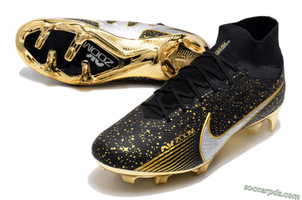 Nike Air Zoom Mercurial Superfly 9 Elite FG High-Tops Football Boots - Black/Gold 3