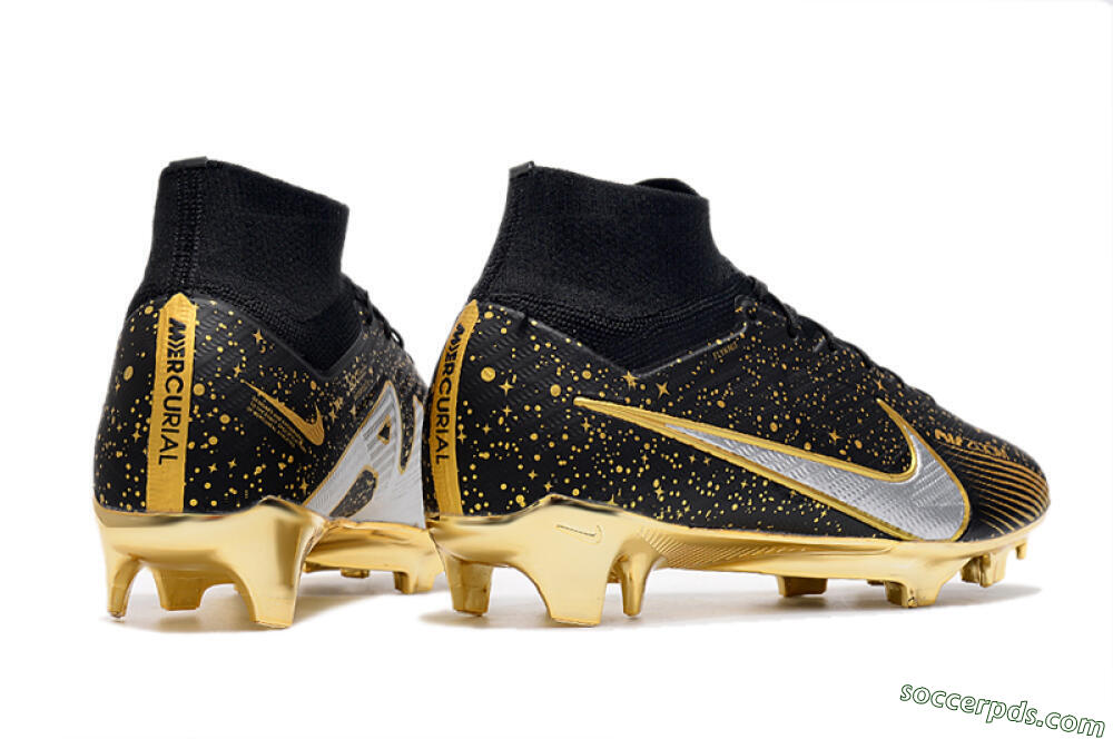 Nike Air Zoom Mercurial Superfly 9 Elite FG High-Tops Football Boots - Black/Gold 6