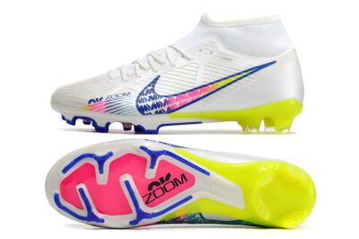 Nike Air Zoom Mercurial Superfly 9 Elite FG High-Tops Football Boots - White/Blue/Pink/Green