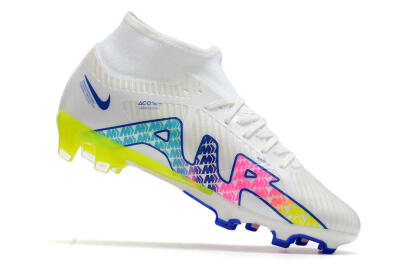 Nike Air Zoom Mercurial Superfly 9 Elite FG High-Tops Football Boots - White/Blue/Pink/Green