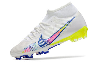 Nike Air Zoom Mercurial Superfly 9 Elite FG High-Tops Football Boots - White/Blue/Pink/Green