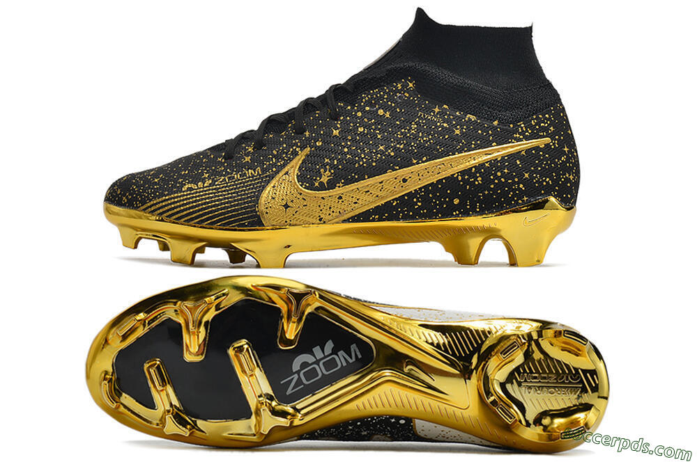 Nike Air Zoom Mercurial Superfly 9 Elite FG High-Tops Football Boots - White/Gold/Silver 0