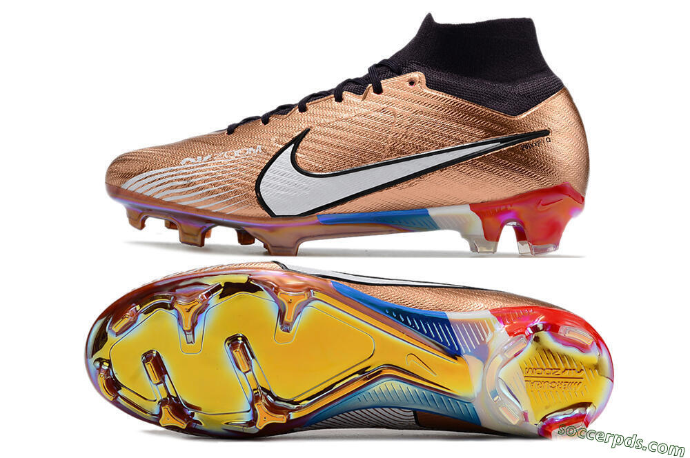 Nike Air Zoom Mercurial Vapor 15 Elite FG High-Tops Football Boots - Gold/White/Black 0