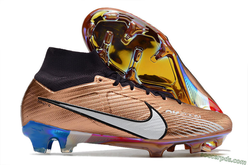 Nike Air Zoom Mercurial Vapor 15 Elite FG High-Tops Football Boots - Gold/White/Black 1