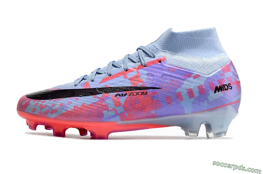 Nike Air Zoom Mercurial Superfly 9 Elite FG High-Tops Football Boots - Blue/Purple/Pink 2
