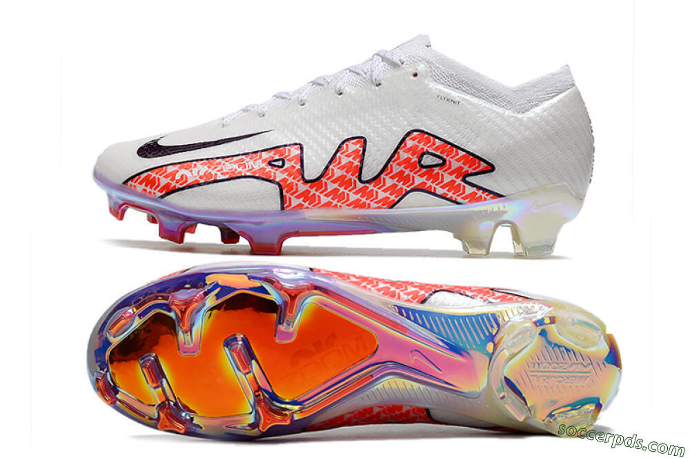 Nike Air Zoom Mercurial Vapor 15 Elite FG Low-Tops Football Boots - White/Red 0
