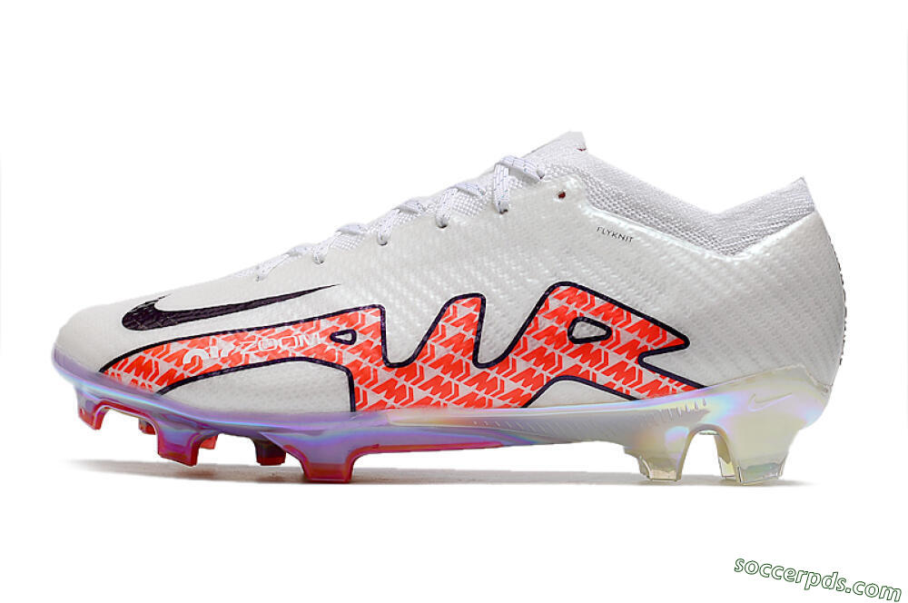 Nike Air Zoom Mercurial Vapor 15 Elite FG Low-Tops Football Boots - White/Red 2