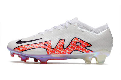 Nike Air Zoom Mercurial Vapor 15 Elite FG Low-Tops Football Boots - White/Red