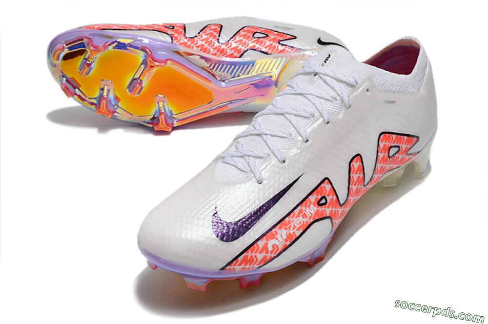 Nike Air Zoom Mercurial Vapor 15 Elite FG Low-Tops Football Boots - White/Red 3
