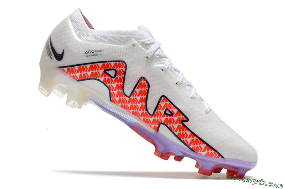 Nike Air Zoom Mercurial Vapor 15 Elite FG Low-Tops Football Boots - White/Red 4