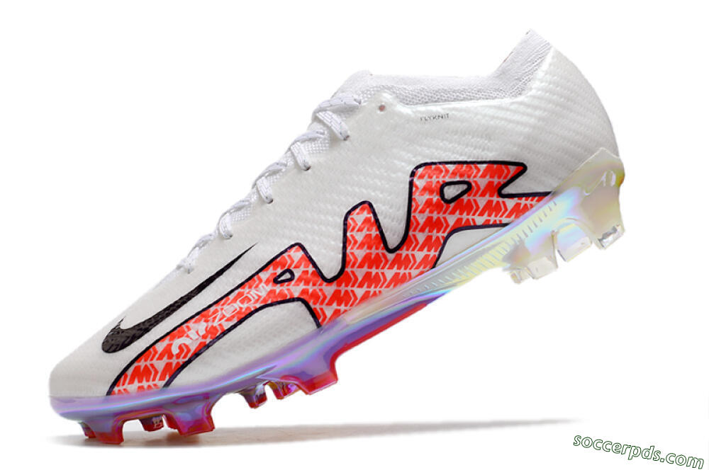 Nike Air Zoom Mercurial Vapor 15 Elite FG Low-Tops Football Boots - White/Red 5