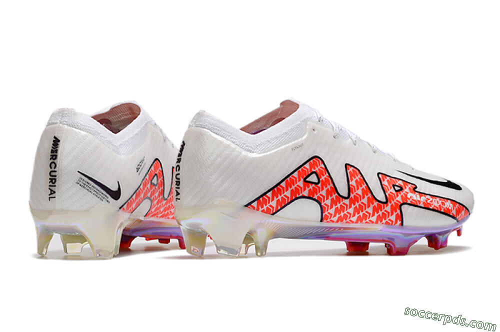 Nike Air Zoom Mercurial Vapor 15 Elite FG Low-Tops Football Boots - White/Red 6