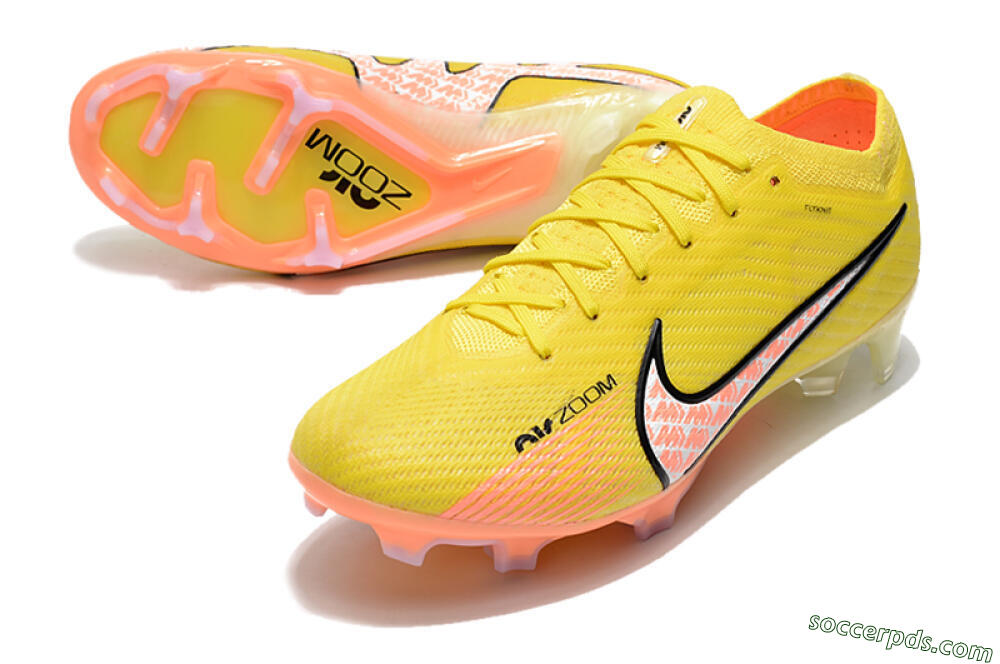Nike Air Zoom Mercurial Vapor 15 Elite FG Low-Tops Football Boots - Yellow/Pink 3