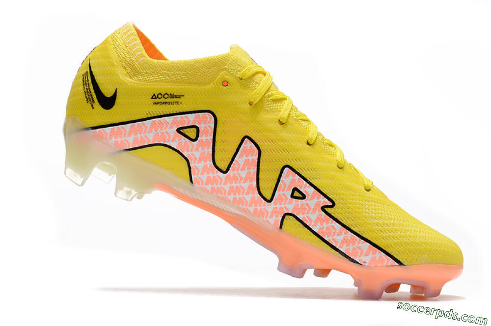 Nike Air Zoom Mercurial Vapor 15 Elite FG Low-Tops Football Boots - Yellow/Pink 4