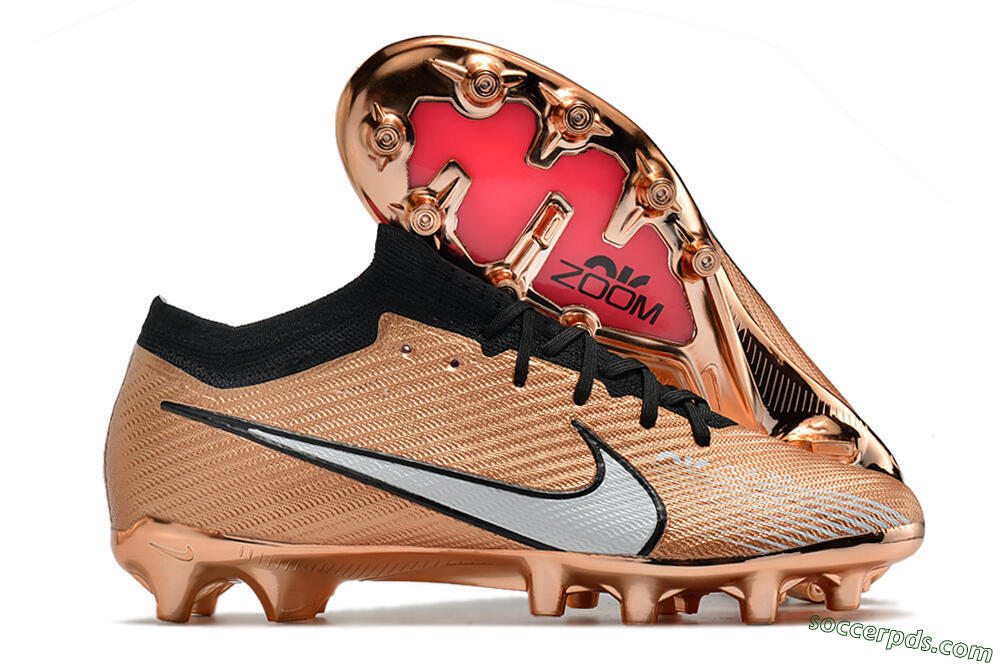 Nike Air Zoom Mercurial Vapor 15 Elite FG Low-Tops Football Boots - Gold/White/Black 1