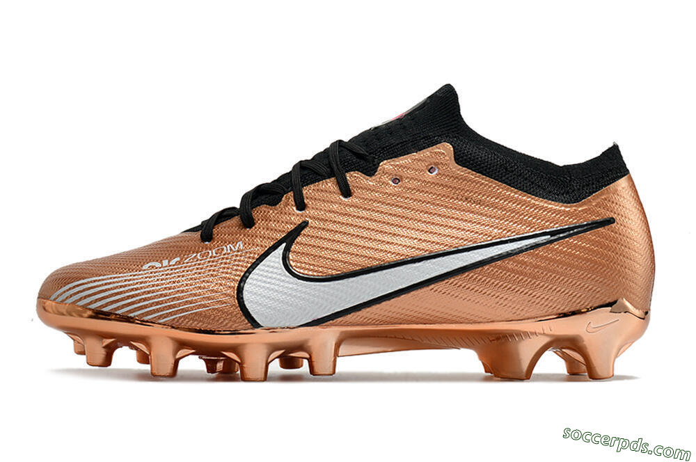 Nike Air Zoom Mercurial Vapor 15 Elite FG Low-Tops Football Boots - Gold/White/Black 2