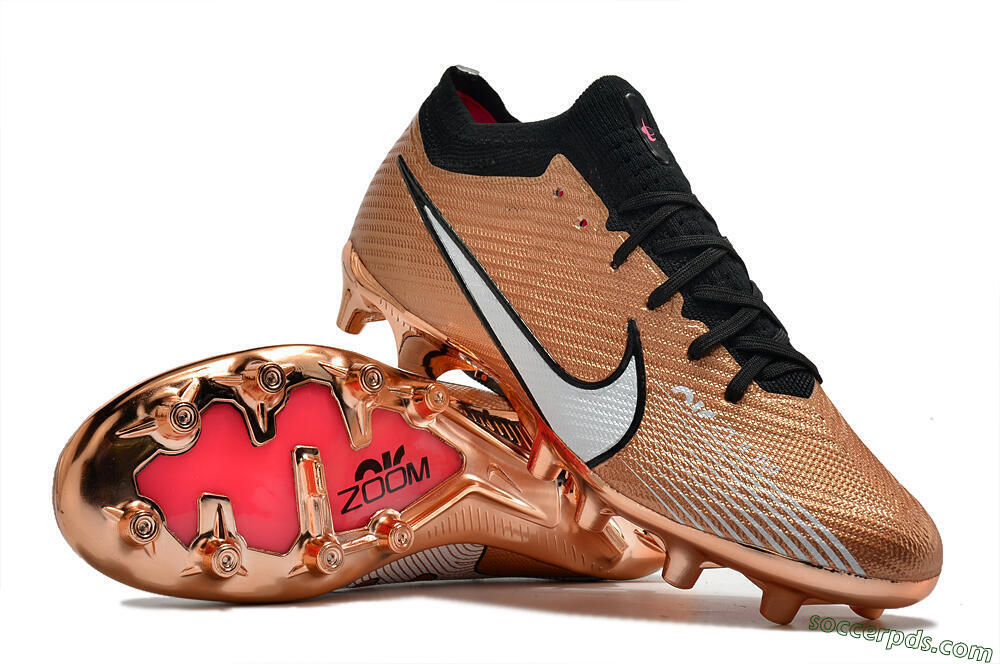 Nike Air Zoom Mercurial Vapor 15 Elite FG Low-Tops Football Boots - Gold/White/Black 3