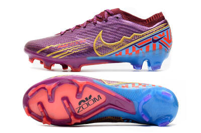 Nike Air Zoom Mercurial Vapor 15 Elite FG Low-Tops Football Boots - Purple/Blue/Gold