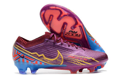 Nike Air Zoom Mercurial Vapor 15 Elite FG Low-Tops Football Boots - Purple/Blue/Gold