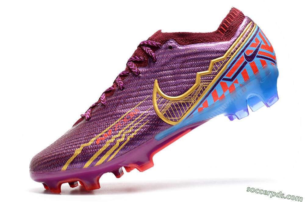 Nike Air Zoom Mercurial Vapor 15 Elite FG Low-Tops Football Boots - Purple/Blue/Gold 5