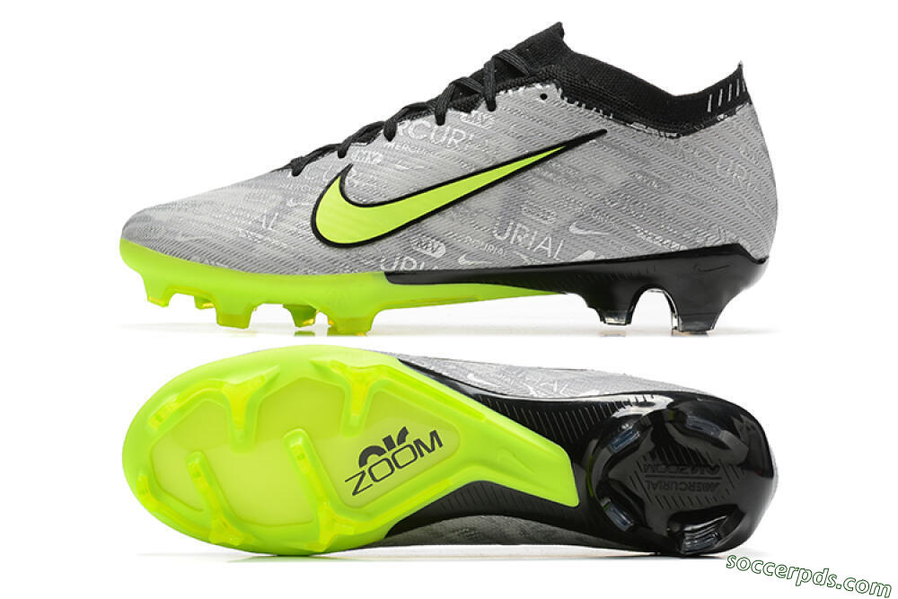 Nike Air Zoom Mercurial Vapor 15 Elite FG Low-Tops Football Boots - Silver/Green 0