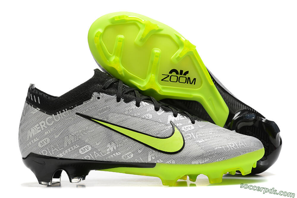 Nike Air Zoom Mercurial Vapor 15 Elite FG Low-Tops Football Boots - Silver/Green 1
