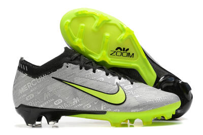 Nike Air Zoom Mercurial Vapor 15 Elite FG Low-Tops Football Boots - Silver/Green